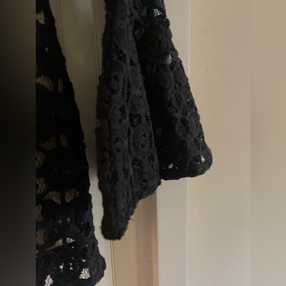 Free People Back to Black Crochet Mini Dress 4 - Picture 12 of 16